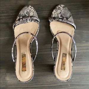 Billini Gray Snakeskin Heels